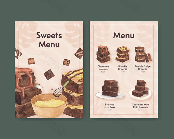 巧克力甜品菜单模板