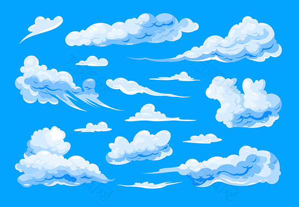 矢量不同形状卷云