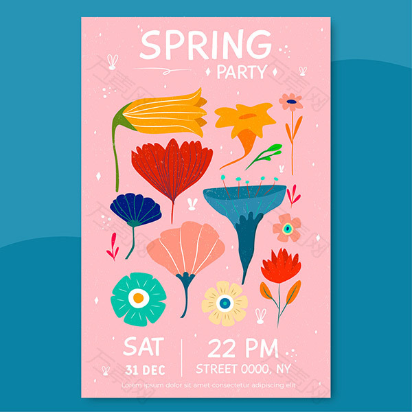 春季抽象花卉海报