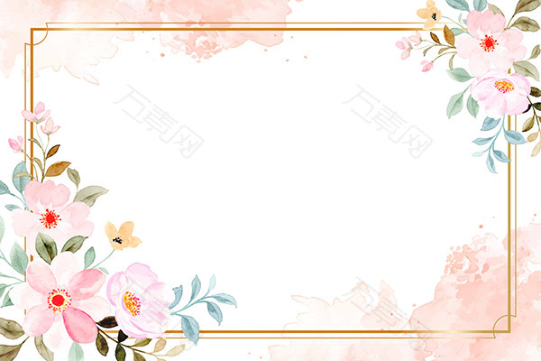 手绘花卉装饰边框