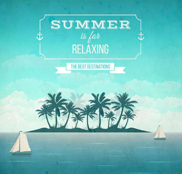 夏季度假岛屿海报