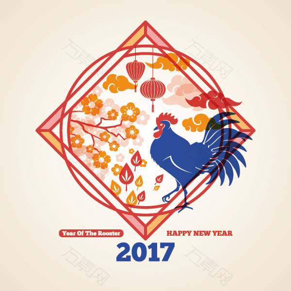 2017鸡年春节矢量