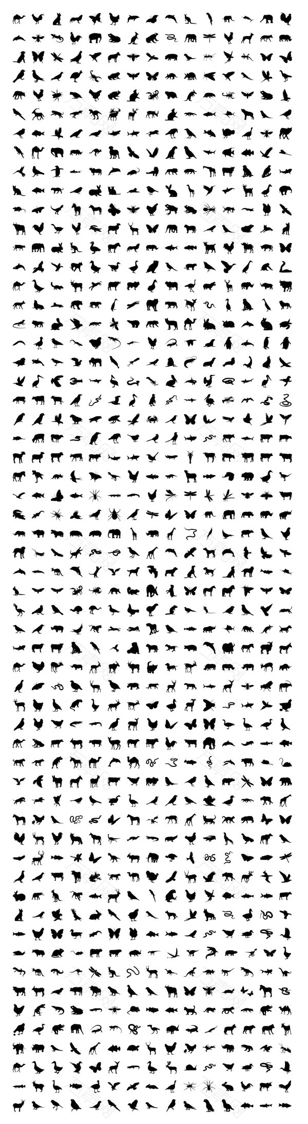 动物和鸟类剪影
