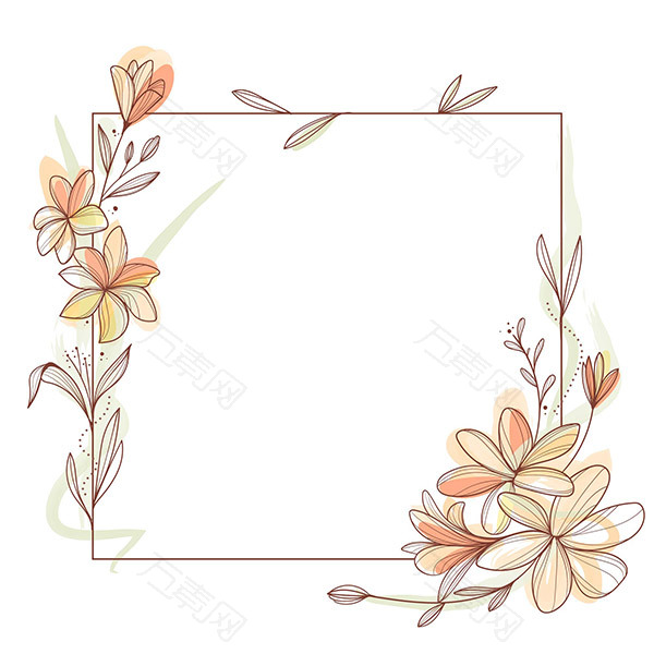 手绘植物装饰边框