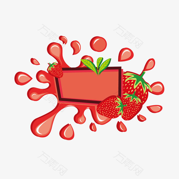草莓卡通水果边框