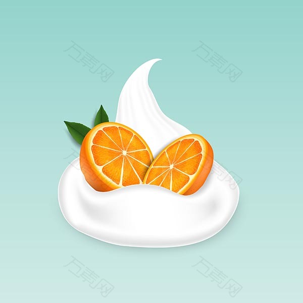 橙子和酸奶矢量