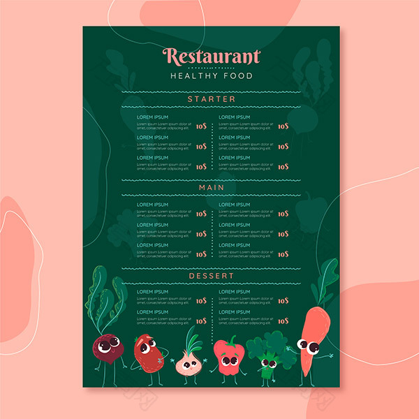 绿色食物菜单模板