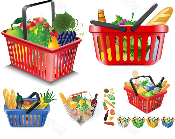 蔬果和购物筐