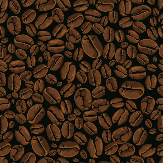 咖啡豆背景矢量