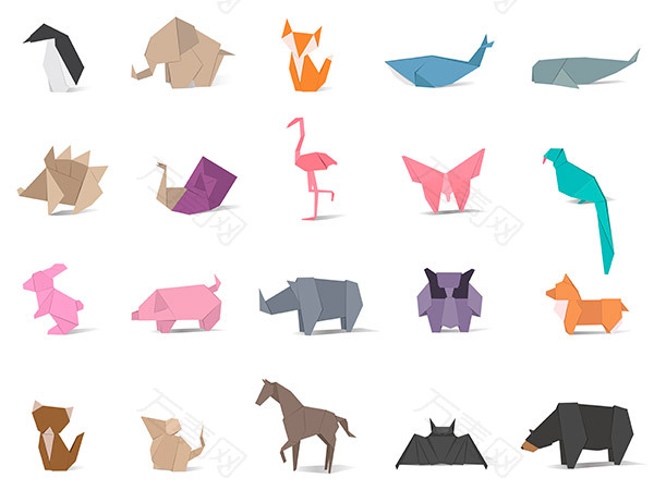矢量动物折纸