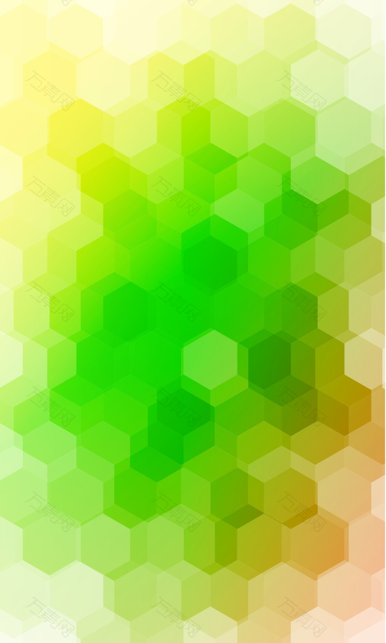 炫彩淡绿色渐变几何蜂窝六边形背景