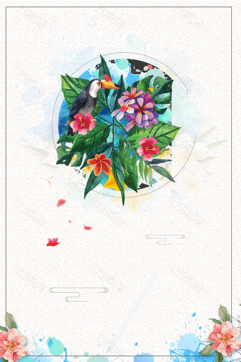 鲜花花卉花店海报背景素材