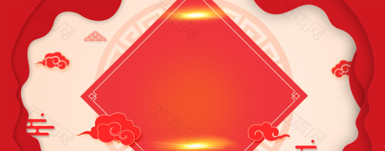 传统元宵节几何红色背景