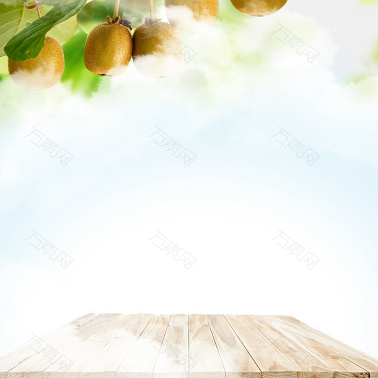 简约木板猕猴桃水果PSD分层主图背景素材