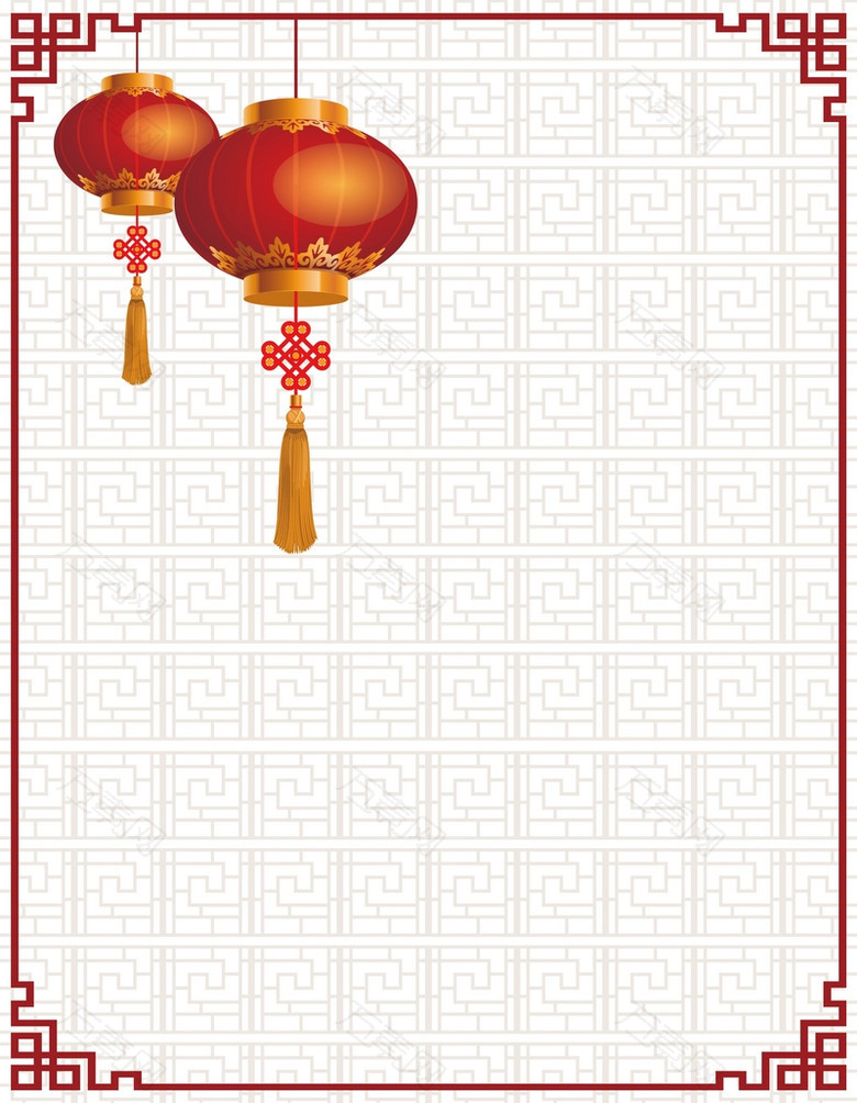 矢量古典中国风庆祝灯笼背景素材