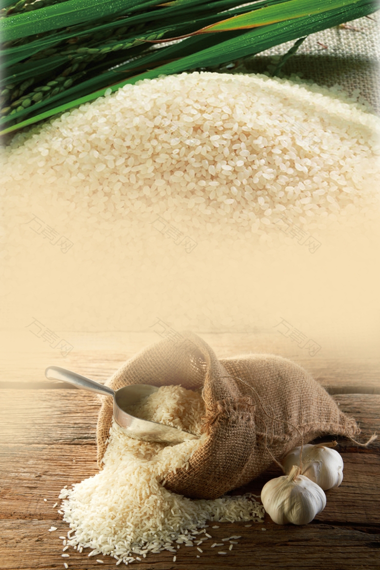 有机大米绿色食品宣传广告海报背景素材