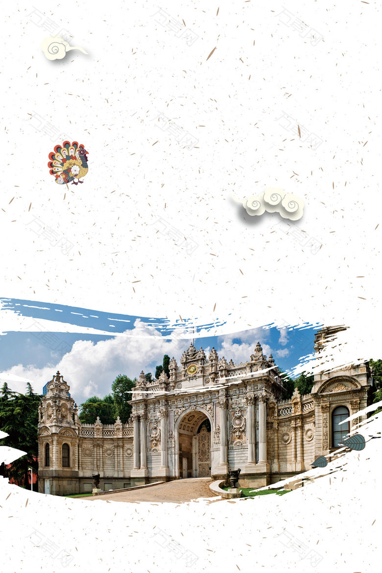 土耳其风景旅行海报背景素材