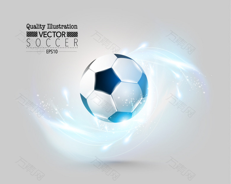 动感光效足球设计背景素材