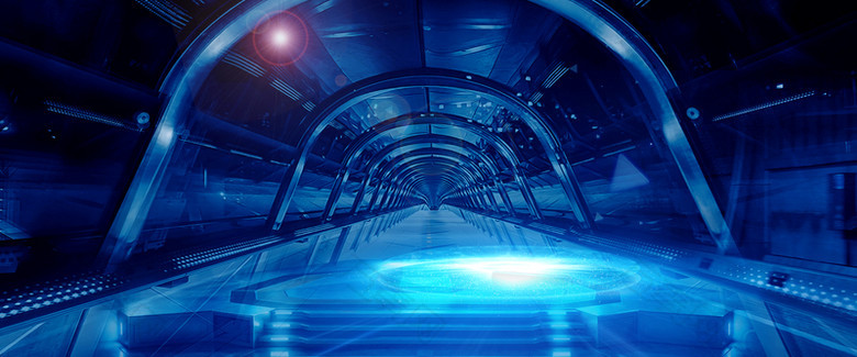 科技蓝色大气隧道背景