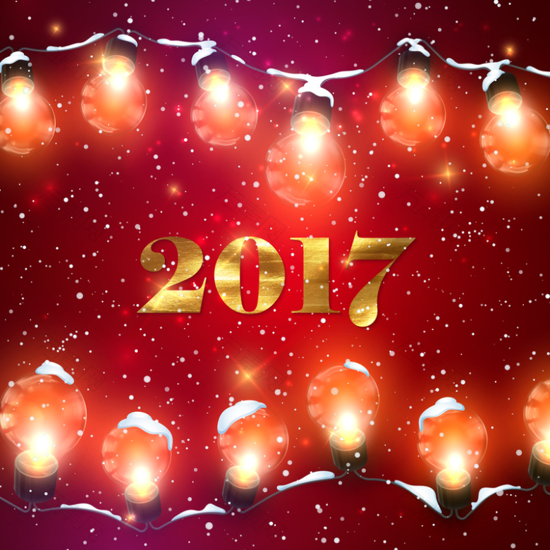 新年狂欢2017红色气球背景素材
