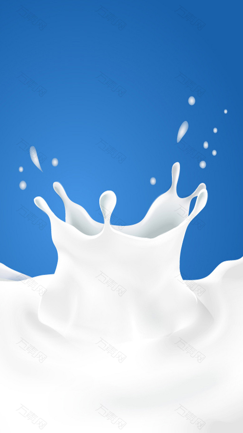 牛奶喷溅矢量图H5背景