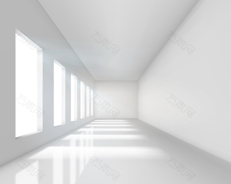 白色长廊窗户背景素材