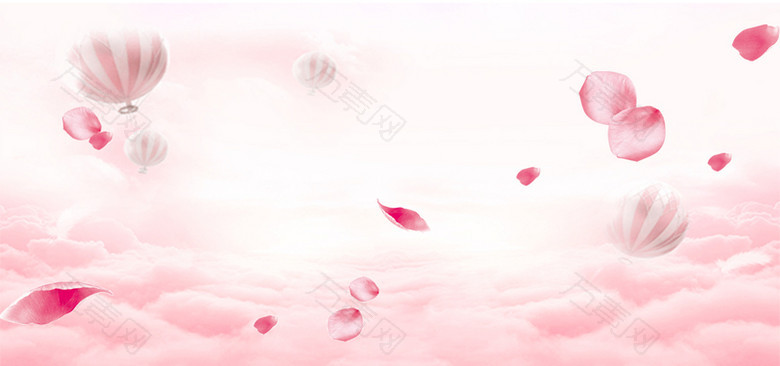 浪漫情人节粉色花瓣海报背景