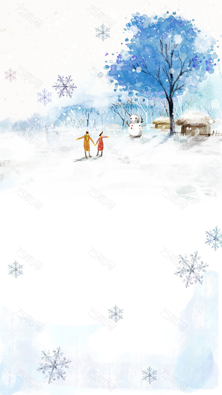 冬季手绘浪漫雪景H5