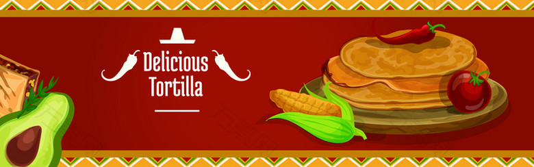 棕色墨西哥食品海报背景
