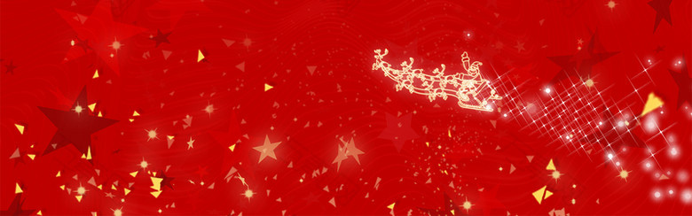圣诞节红色卡通电商星空banner