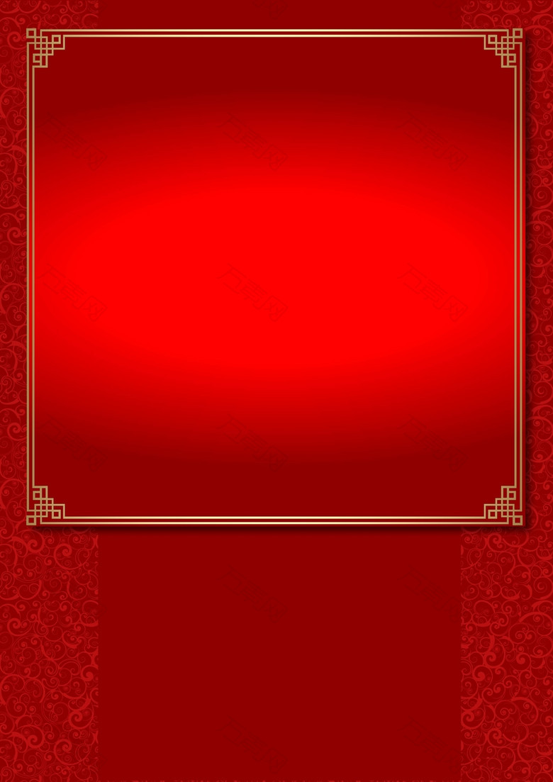 矢量红色中国风古风边框背景素材