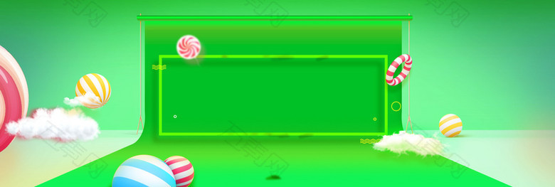 陶宝绿色糖果3D背景