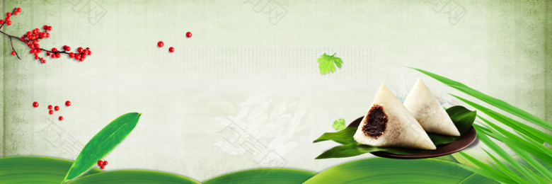 端午节粽子清新中国风海报背景
