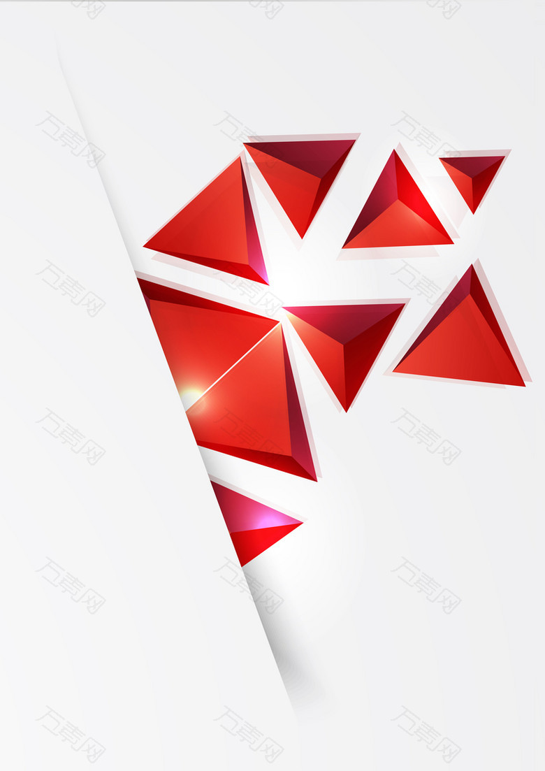 矢量红色几何三角形背景
