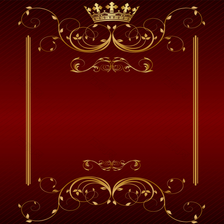 金色花纹质感皇冠背景素材