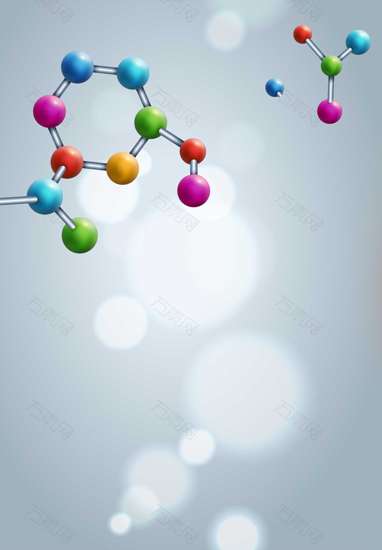 球体分子结构光斑矢量背景