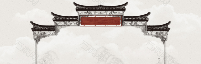 中国风古典茶道banner背景