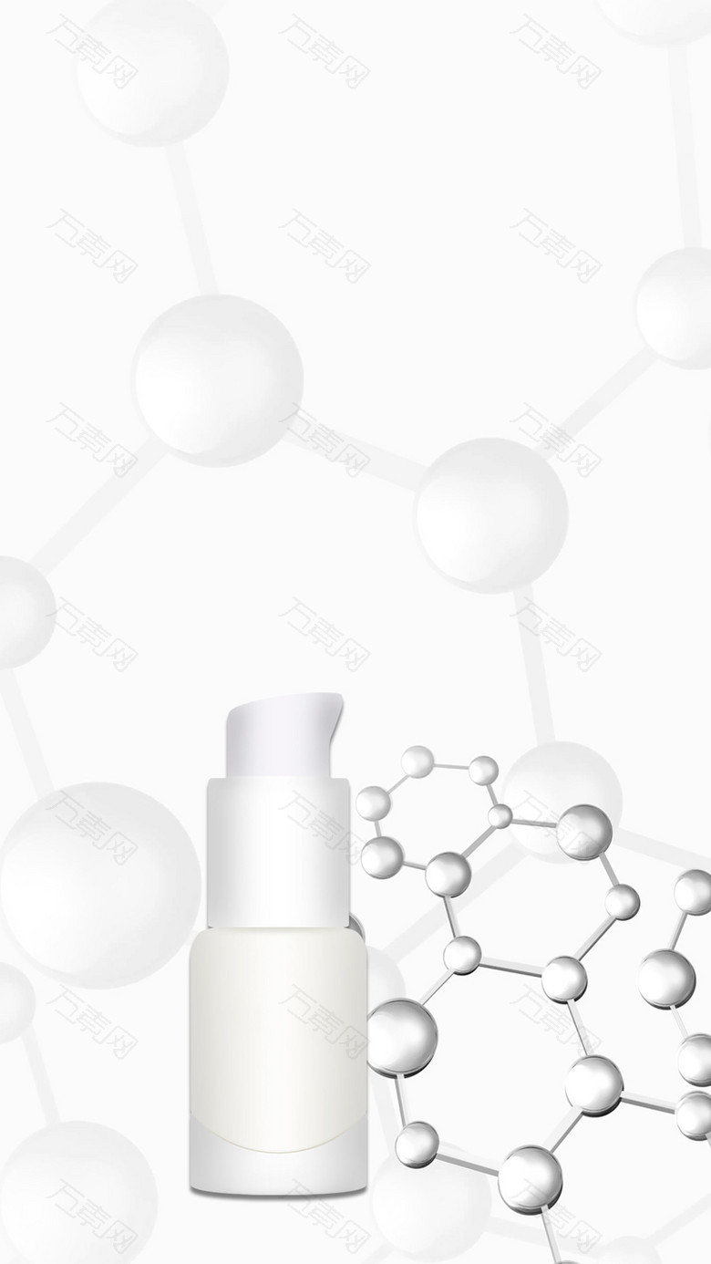 白色清新化妆品生物分子背景