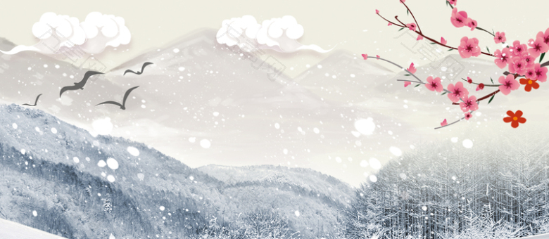 冬季雪花手绘背景