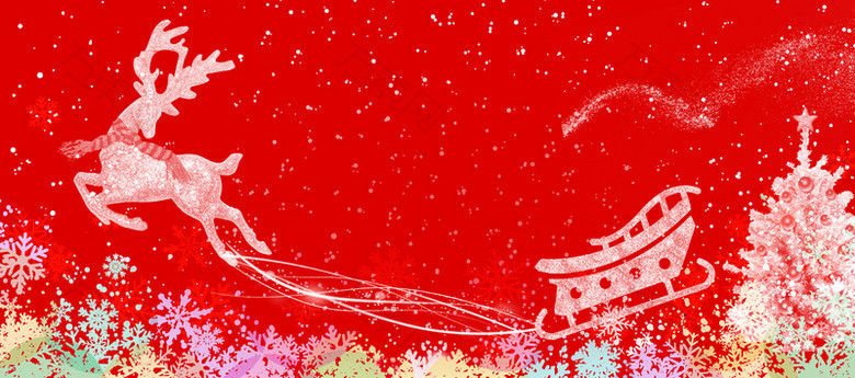 圣诞节红色麋鹿车banner