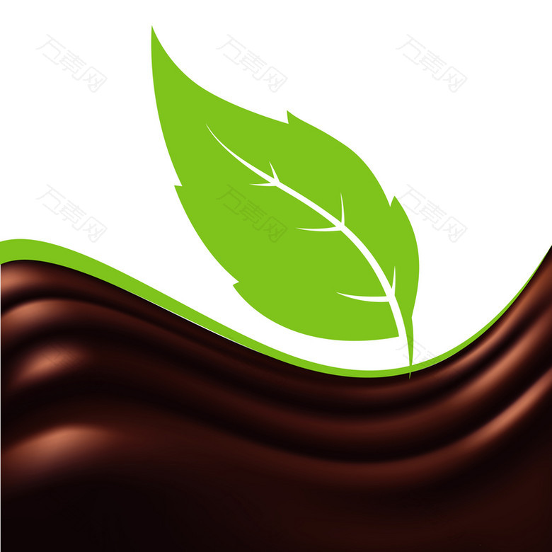 绿色树叶巧克力创意广告矢量背景
