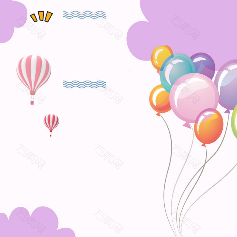 彩色气球母婴产品PSD分层主图背景素材