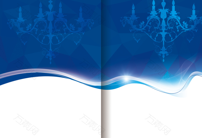 家装产品时尚蓝色灯具画册封面背景素材
