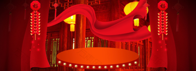 元宵节大促火热中国风红色家电产品海报背景