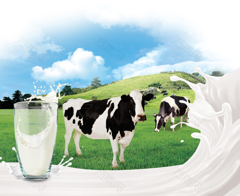 新鲜牛奶品质宣传海报背景