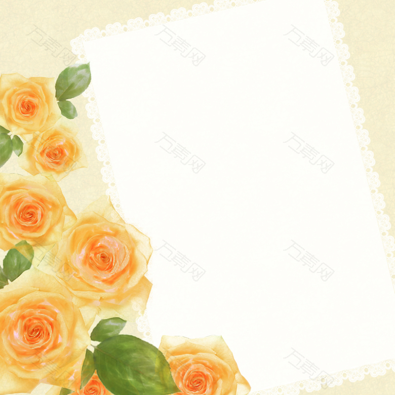 玫瑰花装饰相册边框背景