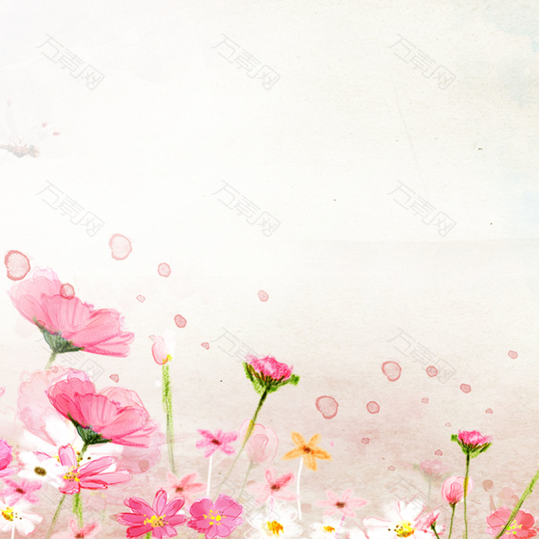 粉红色花背景海报素材