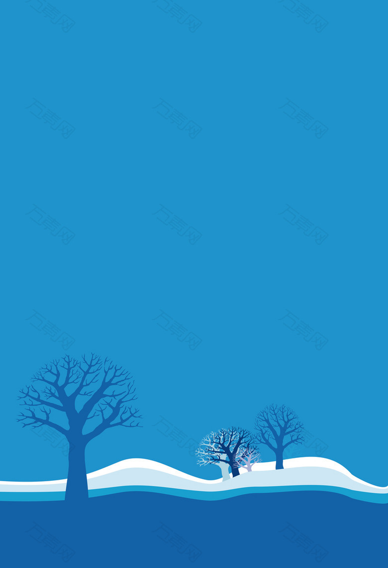 扁平化蓝色冬日海报背景素材
