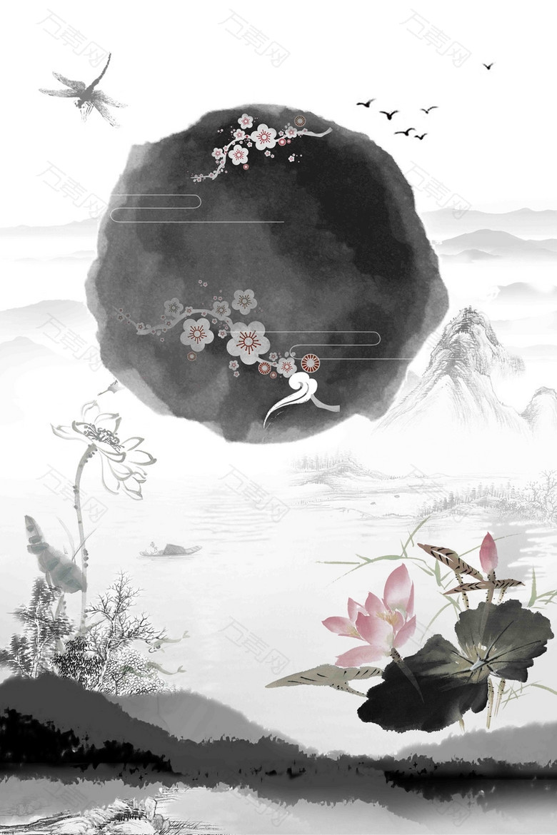 中国风清明节海报背景模板