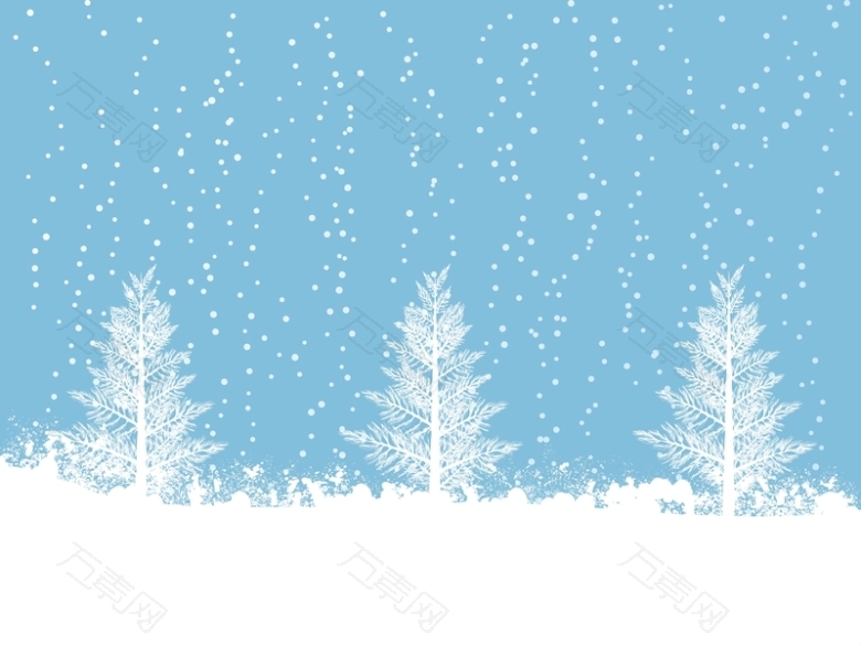 矢量手绘冬季雪景背景素材